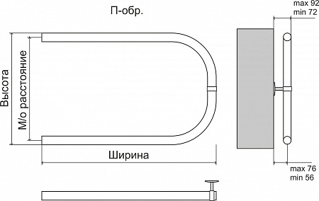 Эконом П-обр AISI 32х2 500х500 Полотенцесушитель  TERMINUS Нижневартовск - фото 3