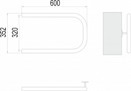 П-обр AISI 32х2 320х600 Полотенцесушитель  TERMINUS Нижневартовск - фото 3