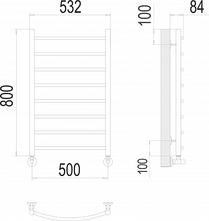 Классик П8 500х800 Полотенцесушитель  TERMINUS Нижневартовск - фото 3