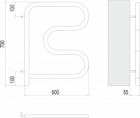 Электро 25 F-обр 600х600 поворотный Полотенцесушитель TERMINUS Нижневартовск - фото 3