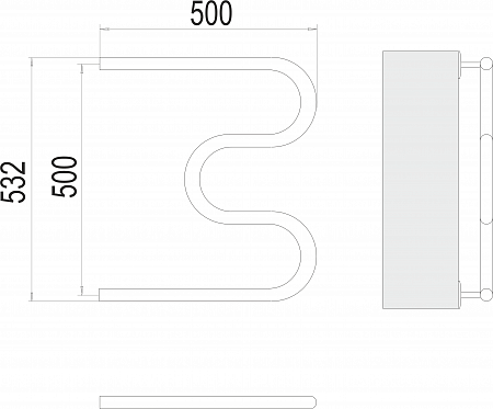 М-обр AISI 32х2 500х500 Полотенцесушитель  TERMINUS Нижневартовск - фото 3