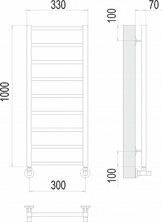 Контур П9 300х1000 Полотенцесушитель  TERMINUS Нижневартовск - фото 3