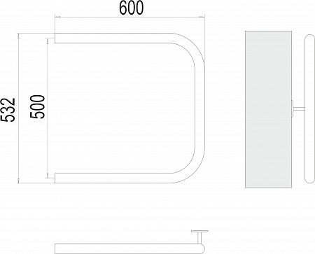 П-обр AISI 32х2 500х600 Полотенцесушитель  TERMINUS Нижневартовск - фото 3