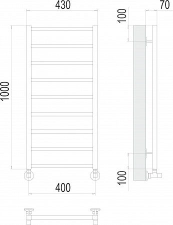 Контур П9 400х1000 Полотенцесушитель  TERMINUS Нижневартовск - фото 3