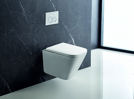 Подвесной унитаз безободковый Terminus Ватикан Монолит 490х340 белый Нижневартовск - фото 1