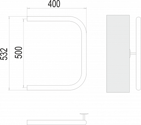 П-обр AISI 32х2 500х400 Полотенцесушитель  TERMINUS Нижневартовск - фото 3